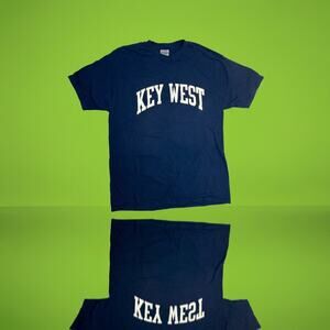 Vintage Key West Florida Men's XL Graphic T-Shirt Navy Blue Large Block Letter